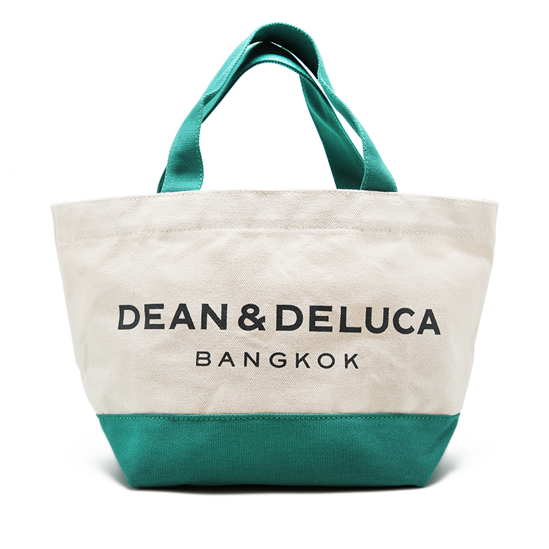 DEAN&DELUCA  BANGKOK TWO TONE TOTE BAG  S -GREEN & NATURAL (** ORDER NOW- BEST SELLER )
