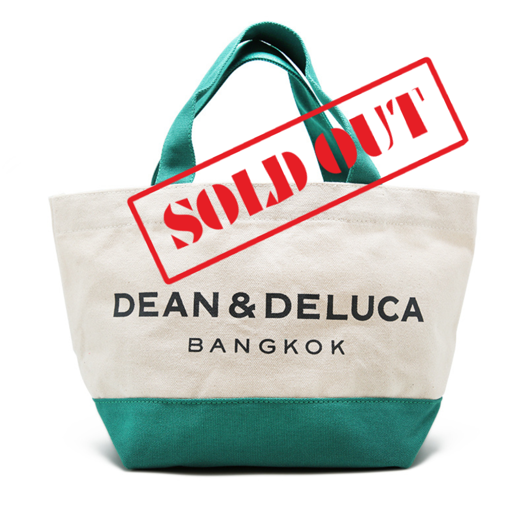 DEAN&DELUCA  BANGKOK TWO TONE TOTE BAG  S -GREEN & NATURAL (** ORDER NOW- BEST SELLER )