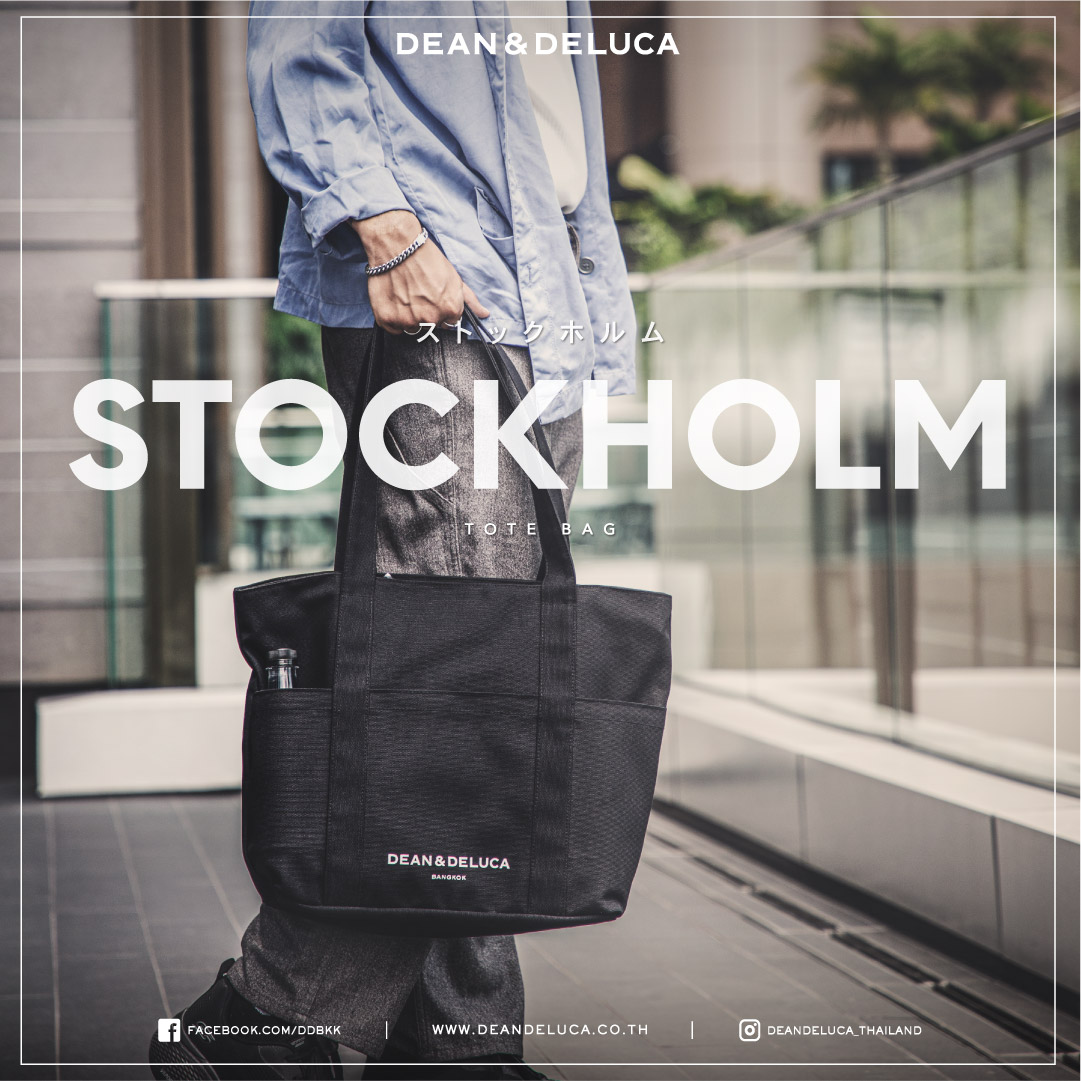 DEAN&DELUCA  BANGKOK STOCKHOLM BLACK TOTE BAG
