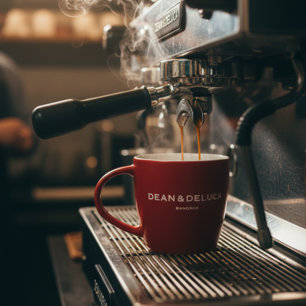 DEAN&DELUCA BANGKOK CAPPUCCINO MUG MATTE RED/WHITE