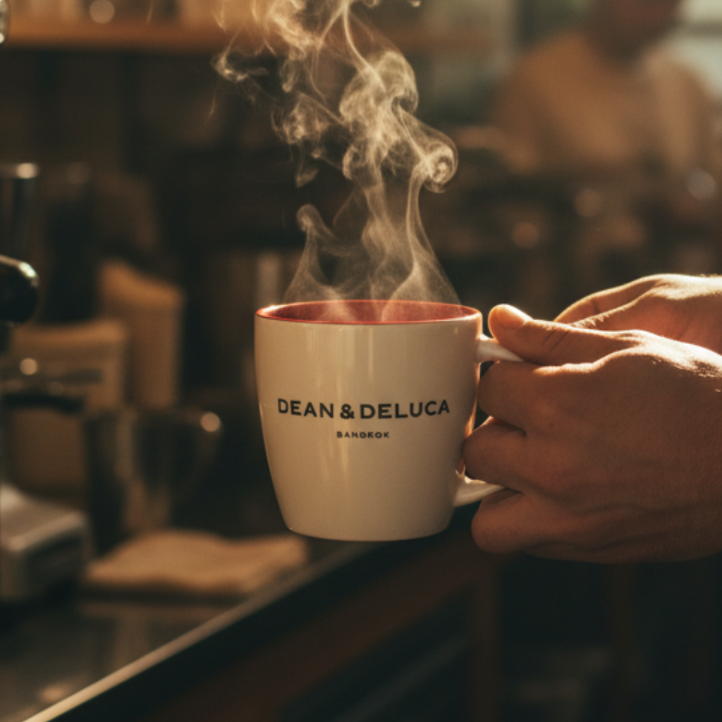DEAN&DELUCA  BANGKOK CAPPUCCINO MUG MATTE WHITE/RED