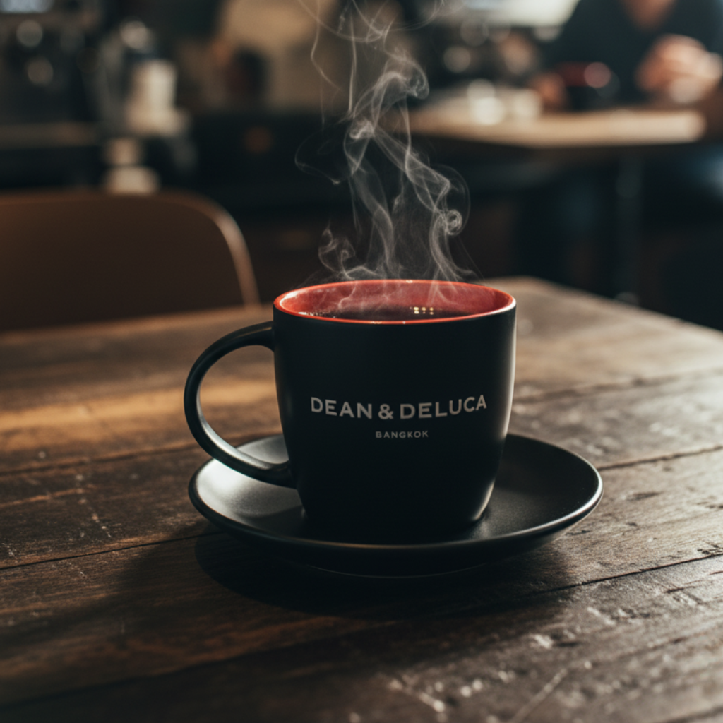 DEAN&DELUCA BANGKOK CAPPUCCINO MUG MATTE BLACK/RED