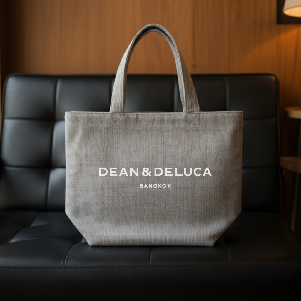 DEAN&DELUCA CORDUROY  GREY TOTE BAG XL