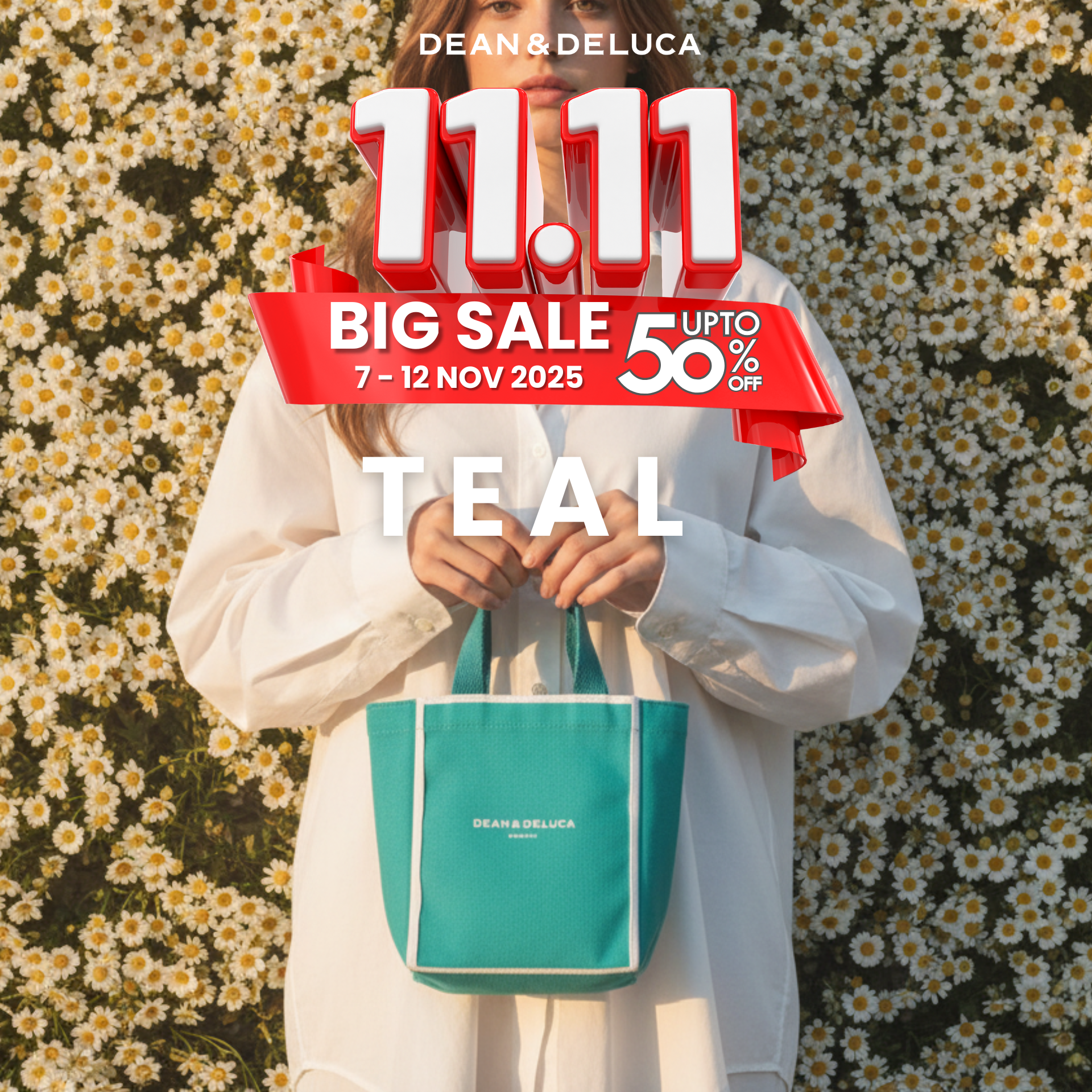 DEAN&DELUCA BANGKOK TEAL TOTE BAG XS