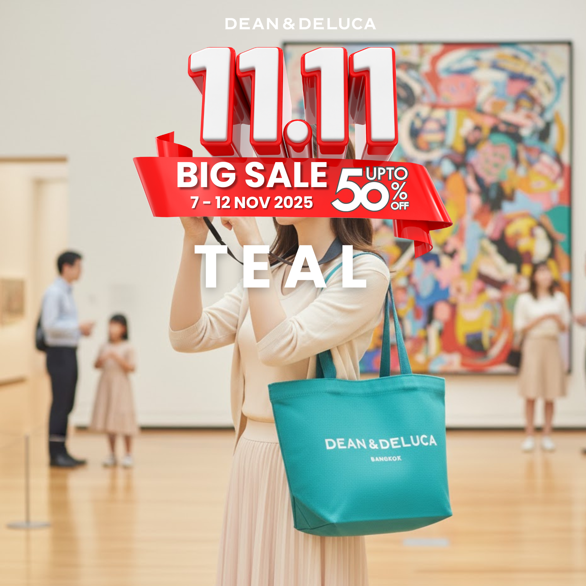 DEAN&DELUCA BANGKOK TEAL TOTE BAG XL